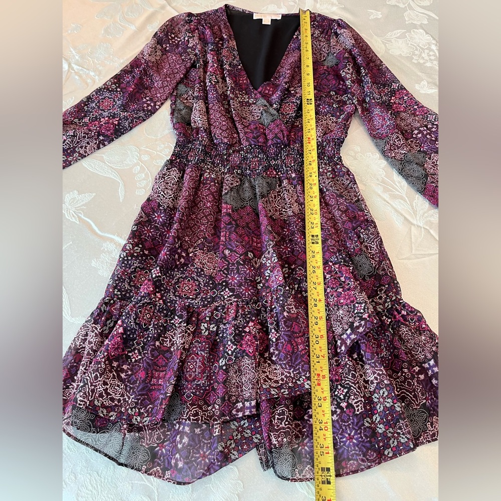 Michael Kors Patchwork Georgette Smock-Waist Faux… - image 6